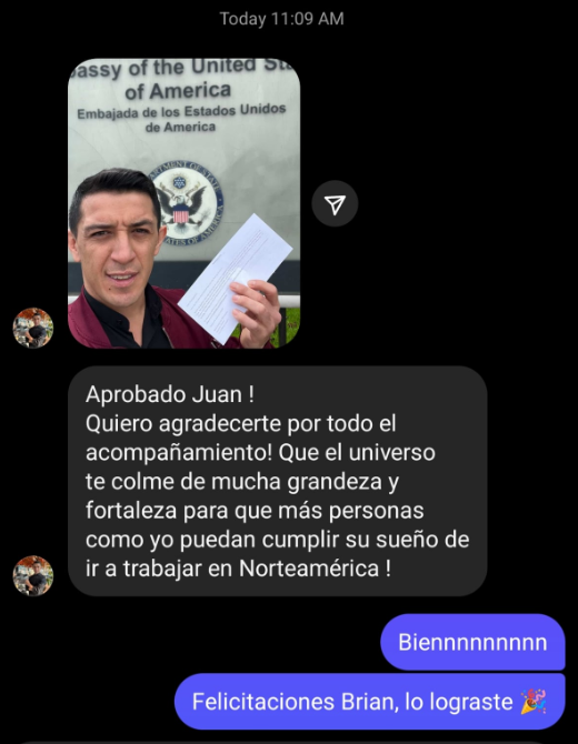 Mensaje real de un alumno de Juan Te Avisa (1)